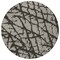 Homeroots 8' Round Gray and Black Round Abstract Washable Non Skid Indoor Outdoor Area Rug 559276 - alternate 8