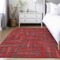 Homeroots 8' X 10' Red And Brown Geometric Washable Indoor Outdoor Area Rug 598301 - alternate 7