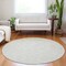 Homeroots 8' Silver And Gray Round Geometric Washable Indoor Outdoor Area Rug 602451 - alternate 4
