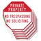 Signmission Private Property No Trespassing No, 4 inch X 4 inch, Vinyl Decal, 5PK OC-D-5PACK-4-159 - alternate 1