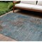 Homeroots 8' X 10' Teal Blue And Brown Abstract Washable Indoor Outdoor Area Rug 609397 - alternate 1