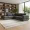 Homeroots Dark Gray Italian Leather L Shaped Two Piece Corner Sectional 482252 - alternate 3