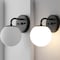 Jonathan Y Louis Parisian Globe 5.75" 1-Light Metal/Frosted Glass Modern Contemporary LED Vanity Light, Black JYL3534B - alternate 5