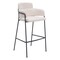 Homeroots Set of Two 30" Cream and Black Faux Shearling and Steel Bar Height Bar Chairs, 2PK 564997 - alternate 1