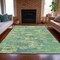 Homeroots 3' X 5' Teal Blue Linen And Pale Aqua Abstract Washable Indoor Outdoor Area Rug 630909 - alternate 3