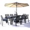 Leisuremod Chelsea Aluminum Outdoor Dining Table 87 With 8 Chairs and Cushions, Charcoal Blue CC20-T87BL-8CBU - alternate 1