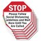 Signmission Stop Please Follow Social Distancin, 4 inch X 4 inch, Vinyl Decal, 5PK OC-D-5PACK-4-196 - alternate 1