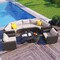 Homeroots Two Piece Outdoor Beige Wicker Sectional Seating Group with Beige Cushions 625673 - alternate 4