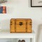 Vintiquewise Farmhouse Antique-Style Wood Treasure Chest with Leather Straps & Front Latch, Large QI004849.L - alternate 3