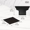 Vigo Elan Square Shower Drain in Matte Black VG07004MB - alternate 3