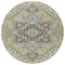 Homeroots 8' Beige Green And Brown Round Oriental Washable Indoor Outdoor Area Rug 600134 - alternate 6