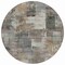 Homeroots 8' Pewter Khaki And Charcoal Round Abstract Washable Indoor Outdoor Area Rug 630785 - alternate 7