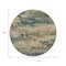 Homeroots 8' Teal Blue And Beige Round Abstract Washable Indoor Outdoor Area Rug 630941 - alternate 4