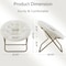 Simple Deluxe Saucer Chair, Round Foldable Reading Chairs, x-Large Size Cozy Papasan Chair, Comfy Furry Padded Mo 3A88CHAIRYL38WHT01 - alternate 1