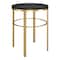 Homeroots 24" Brass And Black Wood And Steel Round End Table 544229 - alternate 7
