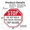 Signmission Stop Do Not Walk on Train Tracks Tr, 10 inch X 10 inch, Plastic Sign, 2PK OC-P-2PACK-10-211 - alternate 5