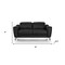 Homeroots Urban 65in Black Leather Adjustable Headrest Loveseat 480896 - alternate 5