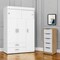 Homeroots Two Piece White and Natural Bedroom Set 530267 - alternate 7