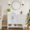 Flash Furniture Vega 42in. Vanity w/Sink, Cabinet w/Blk Hardware, Open Shelf & 3 Drawers, Marble Counter, Wht/Wht FS-VEGA42-WH-HDBLK-GG - alternate 1