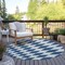 Homeroots 8' Navy Blue And Ivory Round Geometric Washable Indoor Outdoor Area Rug 577069 - alternate 4