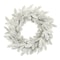 Homeroots 25" White Flocked Pine Christmas Artificial Wreath 634631 - alternate 1
