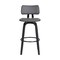 Homeroots 30" Gray And Black Faux Leather Swivel Low Back Bar Height Bar Chair 534438 - alternate 5