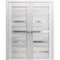 Sartodoors Solid French Double Doors 48 x 96in, Quadro 4445 Nordic White W/ Frosted Glass QUADRO4445DD-NOR-4896 - alternate 8