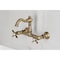 Kingston Brass Two-Handle Wall Mount Bridge Kitchen Faucet, Antique Brass KS3253BEX - alternate 6