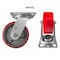 Hyw Products Heavy Duty Caster 5in Red Polyurethane on Cast Iron Wheel, Swivel 40-50S-A1-PC(R) - alternate 3