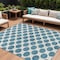 Homeroots 10' X 14' Teal Blue And Ivory Polka Dot Washable Indoor Outdoor Area Rug 614946 - alternate 1