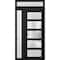Vdomdoors Front Exterior Prehung FiberGlass Door Frosted Glass / Manux 8002 Matte Black / Sidelight and Trans MANUX8002EXD-BLK-W30+12 x H80+14-RH - alternate 4