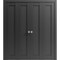 Sartodoors Sliding Closet Double Bi-fold Doors Black Solid Core Modern Interior QUADRO4111DBF-BLK-96 x 96 (4* 24x96) - alternate 1