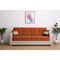 Homeroots 89" Orange Polyester Convertible Futon Sleeper Sofa And Toss Pillows With Storage 607114 - alternate 1