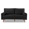 Homeroots 69" Black Velvet Sofa And Toss Pillows With Dark Brown Legs 543708 - alternate 5