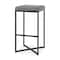 Homeroots 30" Gray and Black Fabric and Iron Backless Bar Height Bar Chair 605926 - alternate 1