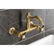 Kingston Brass Two-Handle Wall Mount Bridge Kitchen Faucet, Brushed Brass KS3257BEX - alternate 5