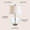 Jonathan Y Rae 26.5" Glass/Metal LED Table Lamp, Clear/Black JYL1067A - alternate 7