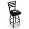Holland Bar Stool Co 30" Blk Wrinkle Arkansas Swivel Bar Stool, Ladder Back L01430ArknUn - alternate 1
