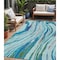 Homeroots 5' X 8' Blue Pink And Green Abstract Washable Indoor Outdoor Area Rug 600223 - alternate 1