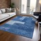 Homeroots 9' X 12' Navy Blue And Sky Blue Geometric Washable Indoor Outdoor Area Rug 612452 - alternate 6