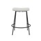 Homeroots Set of Two 26" White and Black Fabric and Metal Backless Counter Height Bar Chairs, 2PK 555020 - alternate 3