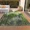 Homeroots 5' X 8' Green And Lime Green Abstract Washable Indoor Outdoor Area Rug 577242 - alternate 4