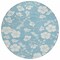 Homeroots 8' Sky Blue And Ivory Round Floral Washable Indoor Outdoor Area Rug 599924 - alternate 6