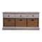 Homeroots 47in White and Natural Solid Wood Basket Storage Accent Cabinet With Three Drawers 654279 - alternate 9