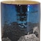 Homeroots 5" Navy Blue And Silver Abstract Glass Tabletop Pillar Candle Holder 634831 - alternate 2