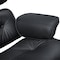 Homeroots 27" Black and Light Brown Tufted Genuine Leather Swivel Lounge Chair With Ottoman 636224 - alternate 6