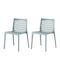 Homeroots Set of Two Baby Blue Heavy Duty Plastic Outdoor Stacking Dining Chairs, 2PK 565267 - alternate 1