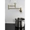 Kingston Brass Wall Mount Pot Filler Faucet with Knurled Handle, Polished Brass KS8102RKZ - alternate 6