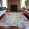 Homeroots 5' X 8' Navy Blue And Beige Geometric Washable Indoor Outdoor Area Rug 632006 - alternate 5