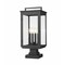 Z-Lite Hartwell 4-Light Outdoor Pier Mounted Fixture, 10 in W x 23.75 H, Sand Black 5019PHBS-SQPM-BK - alternate 1